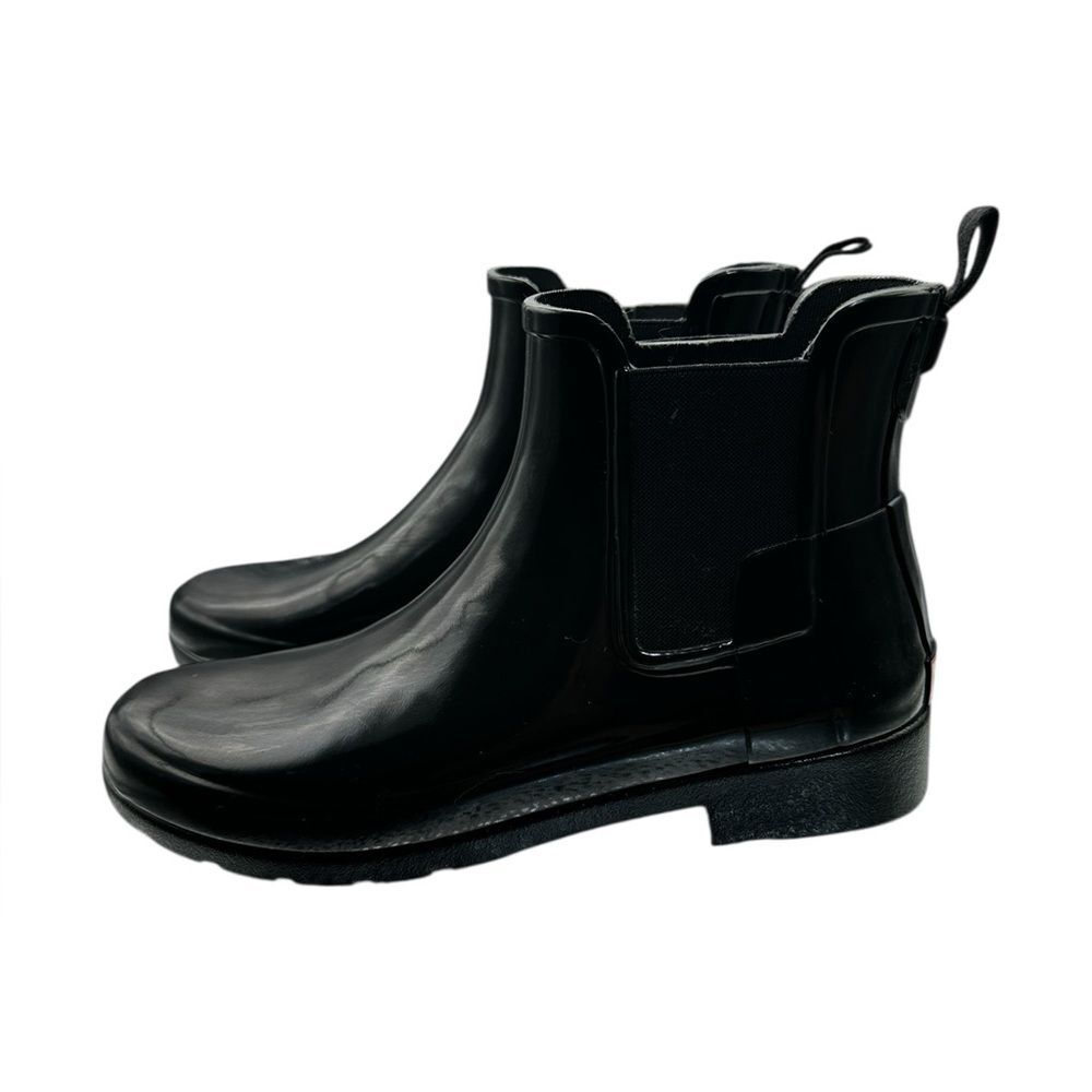 Hunter Gloss Chelsea Rain Boots Black Women’s US 7 NWOT
